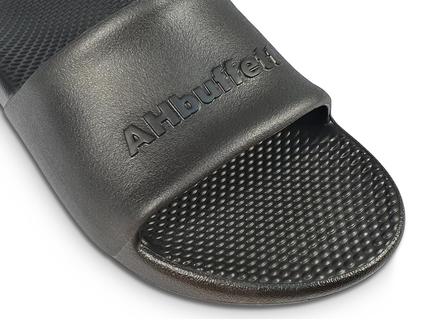 AHBUFFETT Comfort Slides Unisex Non Slip with Arch Support -Black