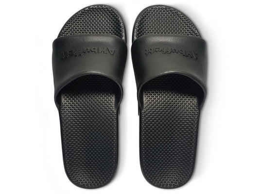 AHBUFFETT Comfort Slides Unisex Non Slip with Arch Support -Black