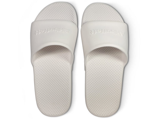 AHBUFFETT Comfort Slides Unisex Non Slip with Arch Support -White