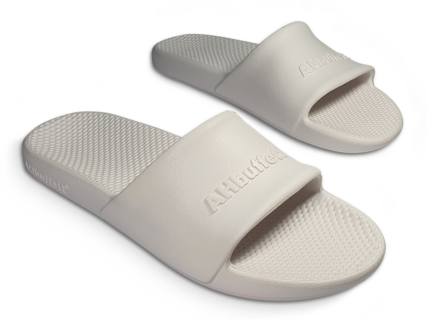 AHBUFFETT Comfort Slides Unisex Non Slip with Arch Support -White