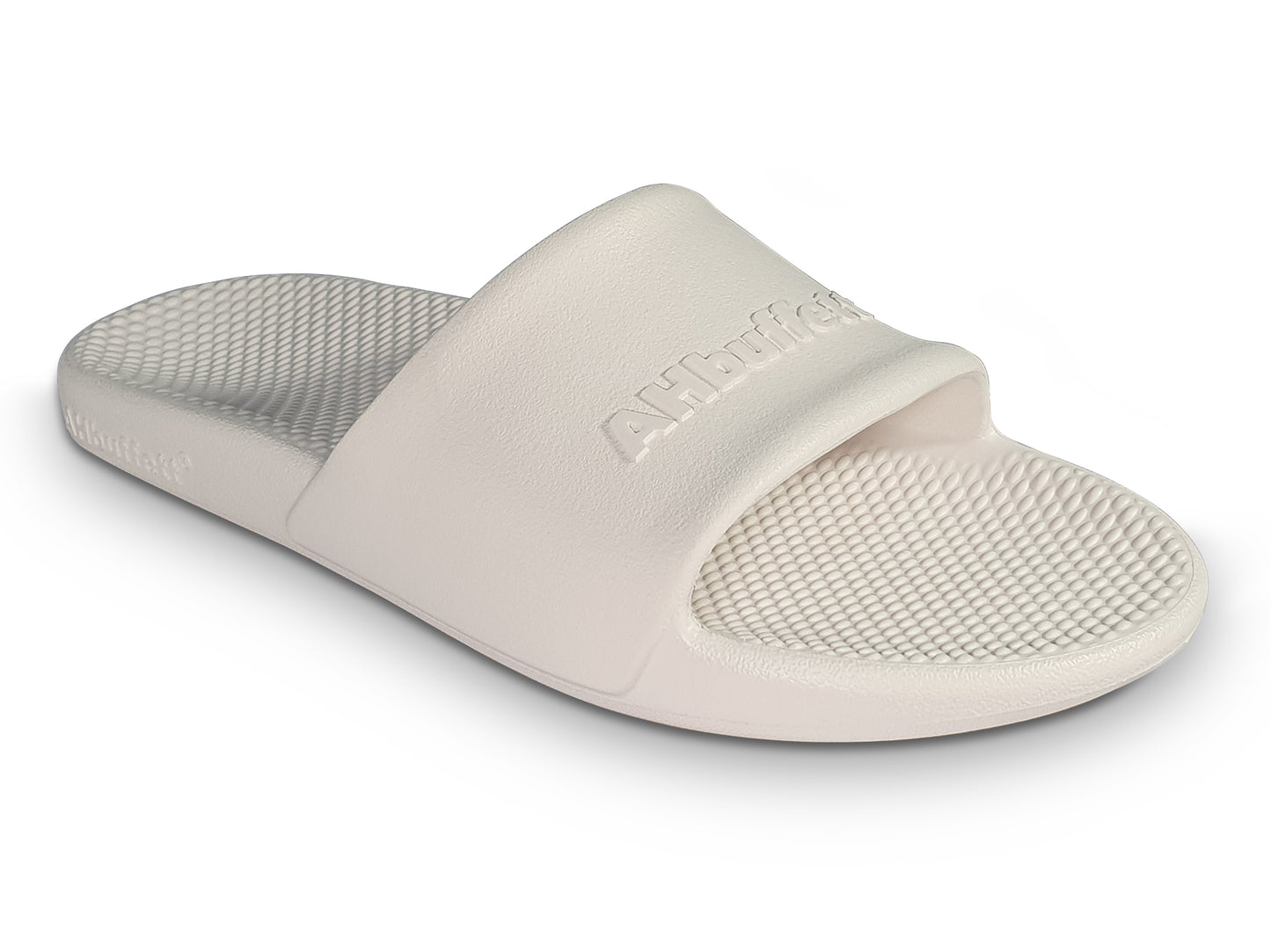 AHBUFFETT Comfort Slides Unisex Non Slip with Arch Support -White