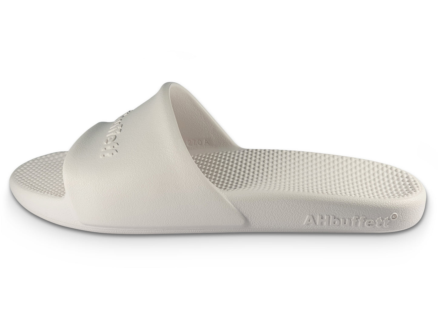 AHBUFFETT Comfort Slides Unisex Non Slip with Arch Support -White
